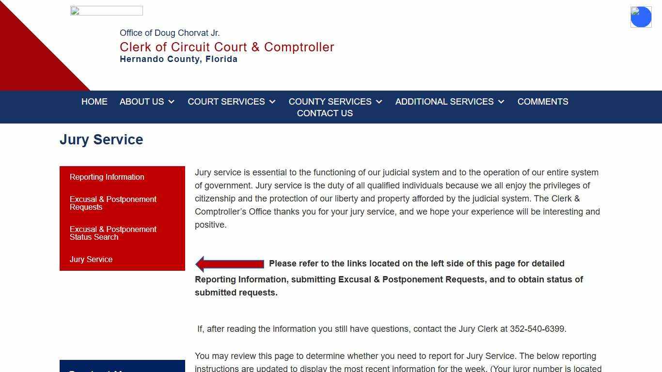 Jury Service – Hernando County Clerk of Circuit Court & Comptroller